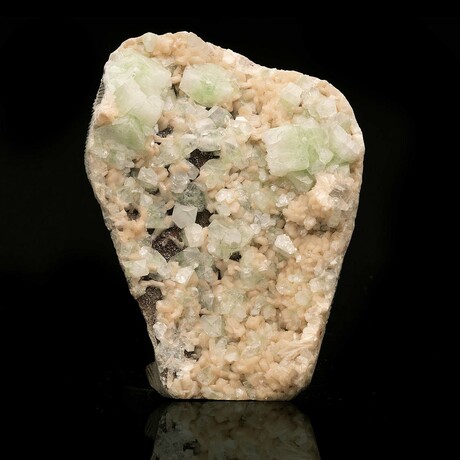 Green Apophyllite on Stilbite