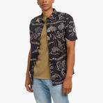 Grove Island Vibes Short Sleeve Button Up Shirt // Meteorite (M)