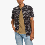 Grove Island Vibes Short Sleeve Button Up Shirt // Meteorite (M)