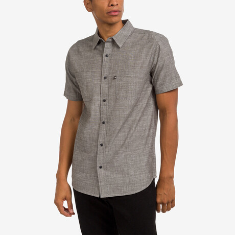 Hughes Short Sleeve Button Up Shirt // Vintage Black (S)