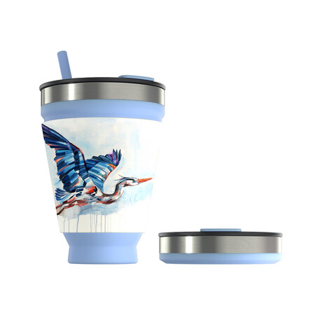 Hydaway Collapsible Tumbler // 16 Fl. Oz. // Set of 2 // Great Blue Heron