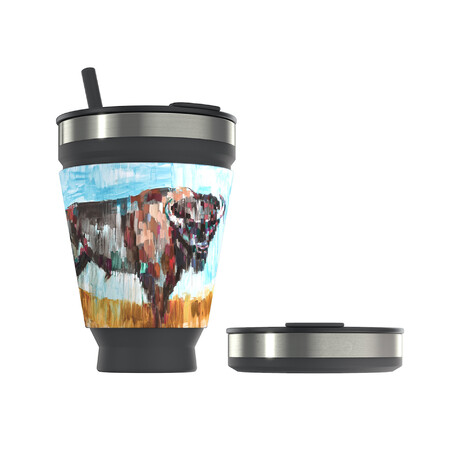 Hydaway Collapsible Tumbler // 16 Fl. Oz. // Set of 2 // American Bison