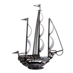Rustic Ship Recycled Auto Parts Sculpture