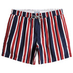 5.5" Swim Trunks // Red + Navy Striped (XL)