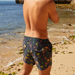 5.5" Swim Trunks // 4 Way Stretch // Coconut Tree (XS)