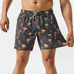 5.5" Swim Trunks // 4 Way Stretch // Coconut Tree (XS)