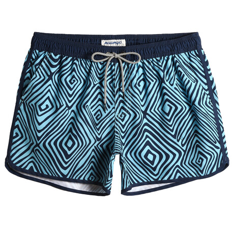 4.5" Swim Trunks // Vintage Blue Vortex (XS)