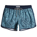 4.5" Swim Trunks // Vintage Blue Vortex (M)