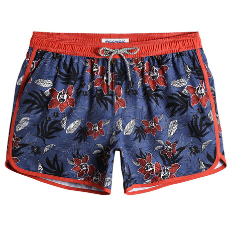 4.5" Swim Trunks // Vintage Stretch // Night Elf Flower (XS)