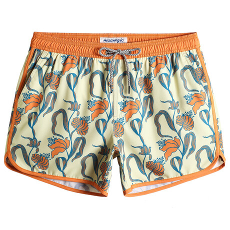 4.5" Swim Trunks // Vintage Stretch // Orange Flower (XS)