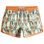 4.5" Swim Trunks // Vintage Stretch // Orange Flower (M)