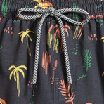 5.5" Swim Trunks // 4 Way Stretch // Coconut Tree (XS)