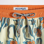 4.5" Swim Trunks // Vintage Stretch // Orange Flower (M)