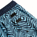 4.5" Swim Trunks // Vintage Blue Vortex (M)