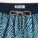 4.5" Swim Trunks // Vintage Blue Vortex (M)