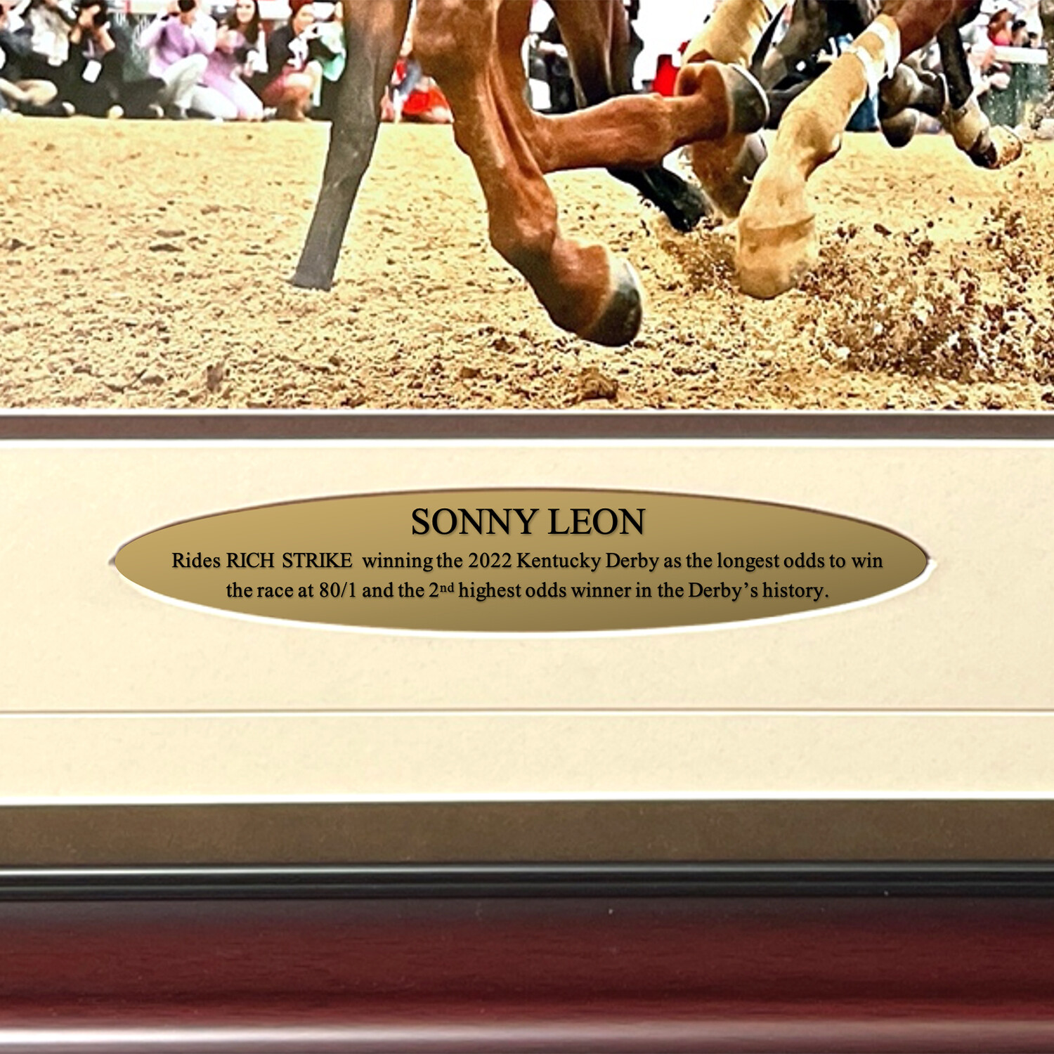 Rich Strike 2022 Kentucky Derby Inside Rail Photo 16x20 Signed Sonny Leon good