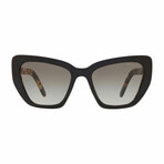 Women's Catwalk Cat Eye Sunglasses // Black + Medium Havana + Gray Gradient