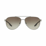 Men's Prada Pilot Sunglasses // Gunmetal + Green