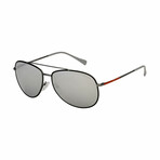 Men's Linea Rossa Aviator Sunglasses // Black + Gunmetal + Light Gray