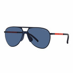 Men's Prada Pilot Sunglasses // Matte Navy + Dark Blue