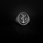 Anchor Snake Gothic Ring // Silver (6)