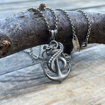 Anchor Snake Gothic Necklace Style 2 // Silver (Chain Length: 20")