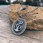 Anchor Snake Gothic Necklace Style 1 // Silver (Chain Length: 20")