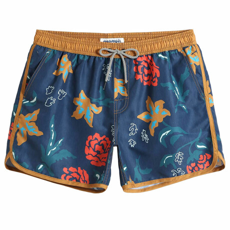 4.5" Swim Trunks // Flower Print Vintage (XS)