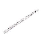 Matte Stainless Steel H-Link CZ Bracelet // 8.5"