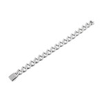 Polished Stainless Steel CZ Encrusted Monaco Link Bracelet // 8.5"