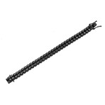 Black Stainless Steel Double Row Black CZ Tennis Bracelet // 8.5"