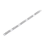 Polished Stainless Steel Micro Link CZ Bracelet // 8.5"