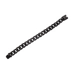 Black Stainless Steel CZ Encrusted Cuban Link Bracelet // 8.5"