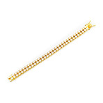 Gold Stainless Steel Double Row CZ Tennis Bracelet // 8.5"