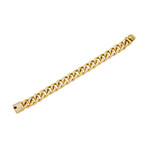 Pave CZ Gold Stainless Steel Miami Cuban Link Bracelet // 8.5"