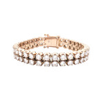Rose Gold Stainless Steel Double Row CZ Tennis Bracelet // 8.5"