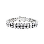 Polished Stainless Steel Double Row CZ Tennis Bracelet // 8.5"