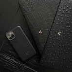 Black Ostrich Patterned iPhone Case (iPhone X/XS)