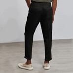 Carrot Fit Chino Linen Pant // Black (M)