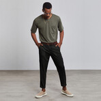 Carrot Fit Chino Linen Pant // Black (M)