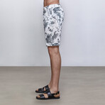 Floral Bermuda Shorts // Black + White (2XL)