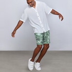 Fern Bermuda Shorts // Green + White (2XL)