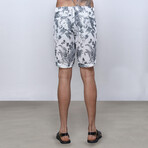 Floral Bermuda Shorts // Black + White (2XL)