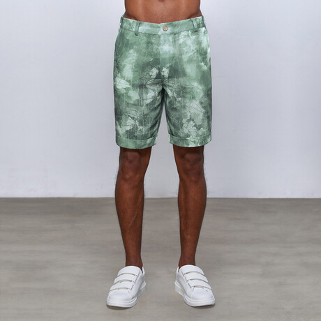 Fern Bermuda Shorts // Green + White (S)