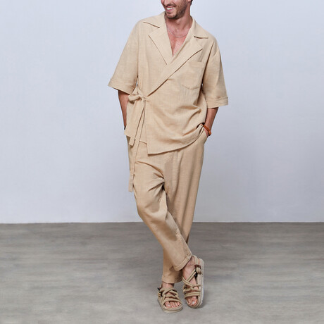 Deluxe Sand Linen Set // Limited Edition // Beige (S)