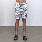 Floral Bermuda Shorts // Black + White (2XL)