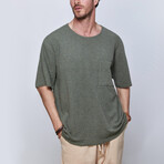 Oversize Knit T-Shirt // Khaki (M)