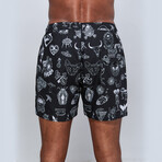 Mixed Graphic Swimwear Trunks // Black + White (2XL)