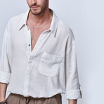 Loose Long Sleeve Shirt // White (L)