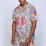 Carnaval Linen Oversize Shirt + Short Set // Multi (2XL)
